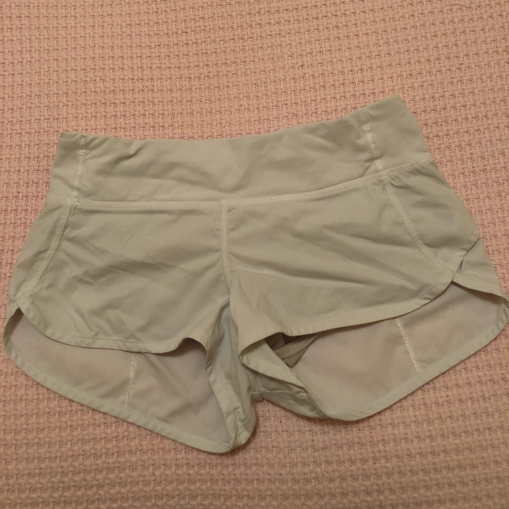 White lululemon speed up shorts size 4